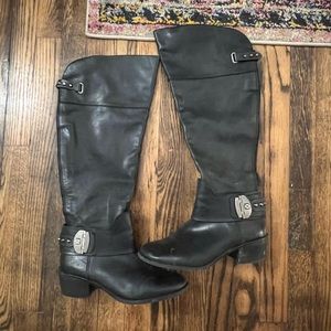 Vince Camuto black high knee boots. Good condition